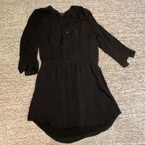 T. Babatan short black silk dress, size large